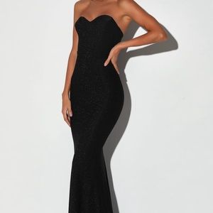 Black mermaid metallic sequin Lulu’s dress